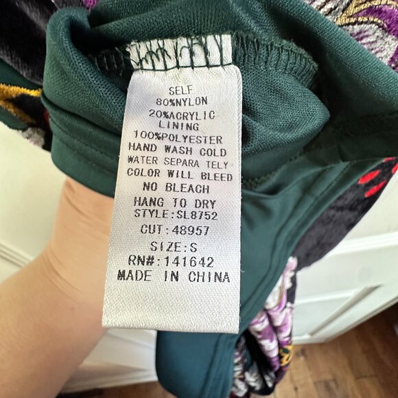 She + Sky Womens Small Floral Velvet Burnout Sleeveless Mini Dress Whimsigoth - Picture 6 of 10